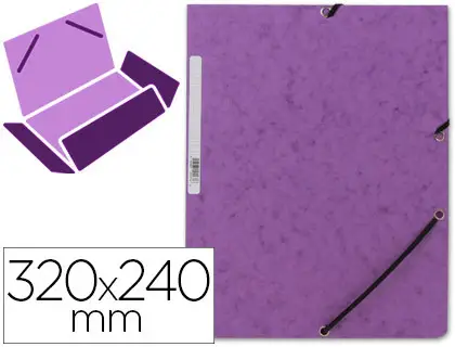 CARPETA CARTON SIMIL PRESPAN 500 GR./M2. FOLIO GOMA SOLAPA VIOLET..