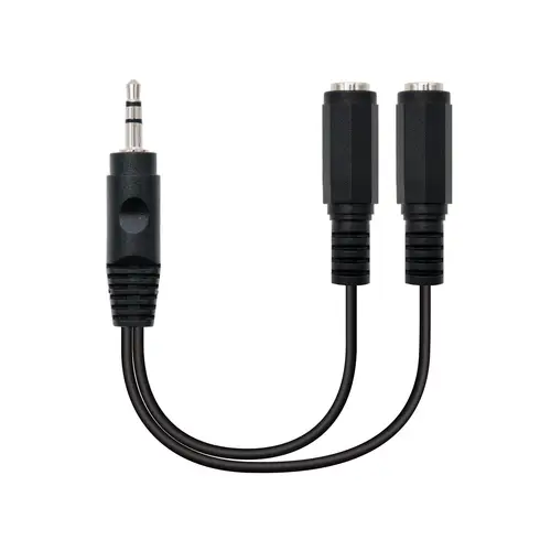 10.24.1200 cable de audio 0,15 m 2 x 3.5mm 3,5mm Negro - Imagen 1