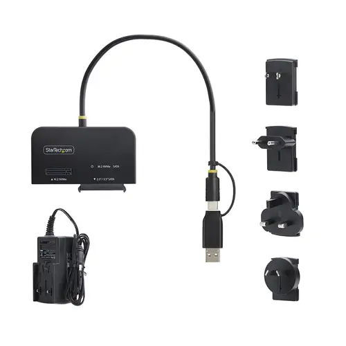 Adaptador USB-C/USB-A a NVMe M.2 y SATA 2.5/3.5in 10Gbps - Lector de SSD Externo - Sin Herramientas - B+M/M-Key - Imagen 7