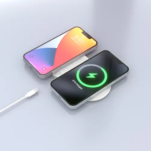 AISENS Cargador Inalambrico USB C 15W 2 en 1 Para Movil Auriculares  Blanco - Imagen 7