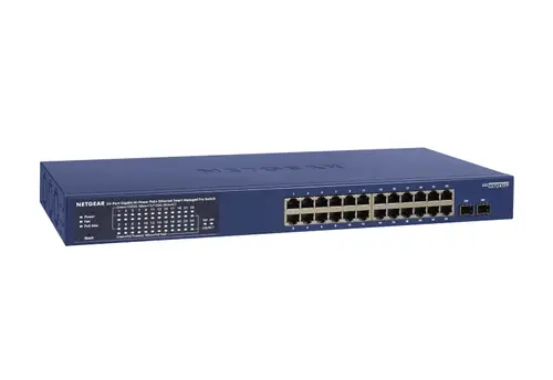 GS724TP-300EUS switch Gestionado L2/L3/L4 Gigabit Ethernet (10/100/1000) Energía sobre Ethernet (PoE) Azul - Imagen 1