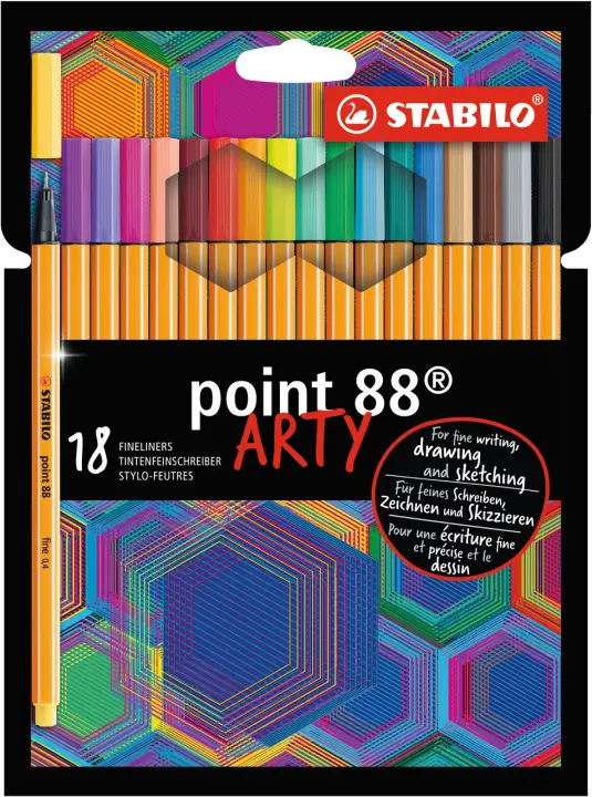 Point 88 ARTY rotulador de punta fina Colores surtidos 18 pieza(s)