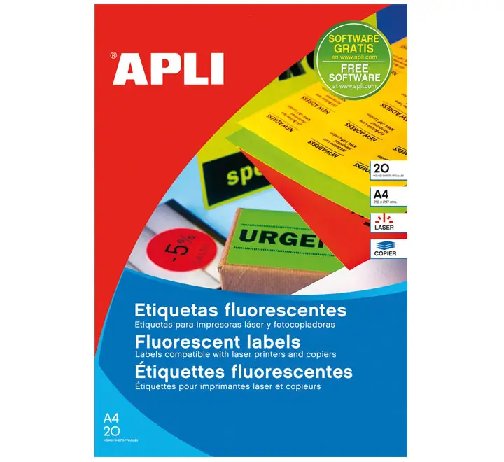 APL B20H ETIQUETA FLUOR AMARILLA 64X33.9 CANT.ROMO