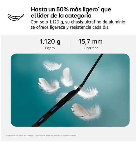 Gram 14Z90T Intel Core Ultra 7 255H Portátil 35,6 cm (14") WUXGA 32 GB LPDDR5x-SDRAM 1 TB SSD Wi-Fi 6E (802.11ax) Windows 11 Pro Español Negro - Imagen 3