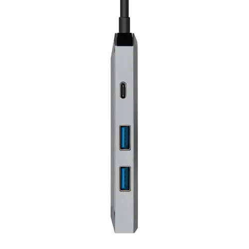 USB-C dock 4 en 1, USB-C a 1xHDMI, 2xUSB, 1xPD, Gris, 15 cm - Imagen 3