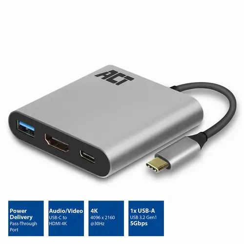 AC7022 Adaptador gráfico USB 4096 x 2160 Pixeles Gris - Imagen 2