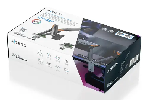 DT38TSRRGB-349 soporte para monitor 96,5 cm (38") Escritorio Negro, Blanco - Imagen 6