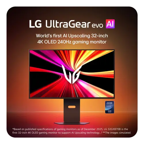 32GX870B-B.AEU pantalla para PC 81,3 cm (32") 3840 x 2160 Pixeles 4K Ultra HD OLED Negro - Imagen 4