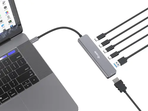 133500 base para portátil y replicador de puertos Alámbrico USB 3.2 Gen 1 (3.1 Gen 1) Type-C Gris - Imagen 4