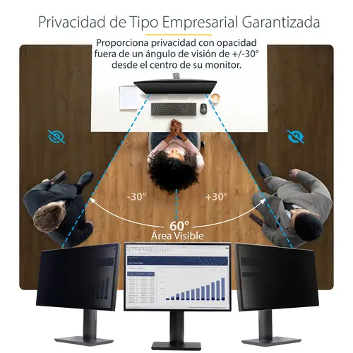 Filtro de Privacidad 16:10 para Monitor de 24" - Colgante - Protector Acrílico de Pantalla - Ángulo de Visión de +/- 30° - Brillante - Imagen 9