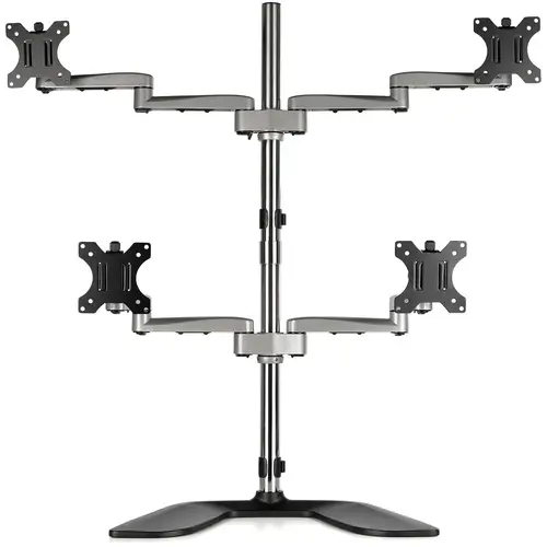 Base Soporte de Escritorio para 4 Monitores - Articulado - En Acero y Aluminio - Imagen 2