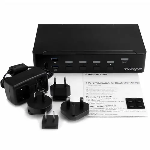 Switch Conmutador KVM de 4 Puertos DisplayPort 4K con USB 3.0 - Imagen 3