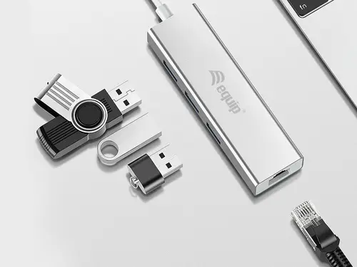 Hub USB-C a USB 3.0 de 3 puertos con adaptador Gigabit - Imagen 6
