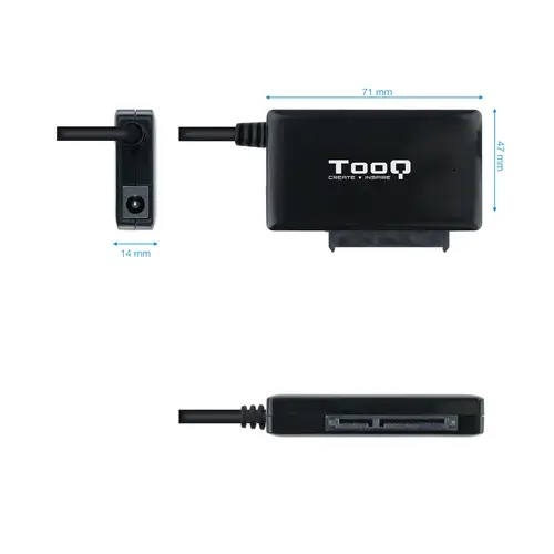TQHDA-02C base de conexión para disco duro USB 3.2 Gen 1 (3.1 Gen 1) Type-C Negro - Imagen 3