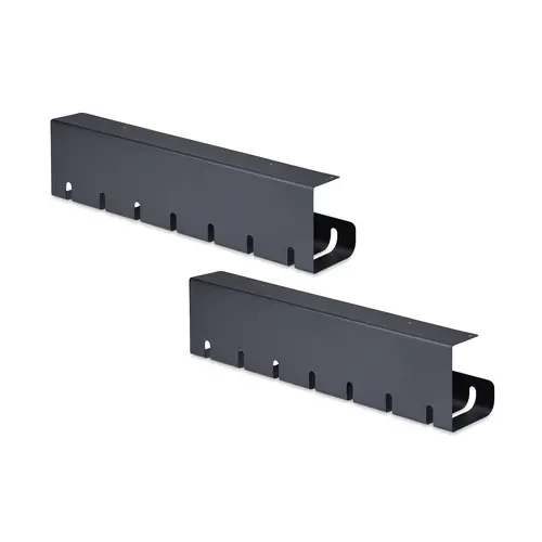 Paquete de 2 - Bandeja de Gestión de Cables para Debajo del Escritorio - Longitud de 53cm por Bandeja - Administrador de Cableado de Ranuras - Instalación por Tornillos - Negro - TAA - Imagen 2