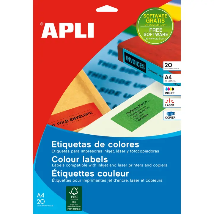 Etiquettes 210x297 jaunes jet/laser/copieur 20 feuilles etiqueta autoadhesiva Rectángulo Permanente Amarillo 20 pieza(s)