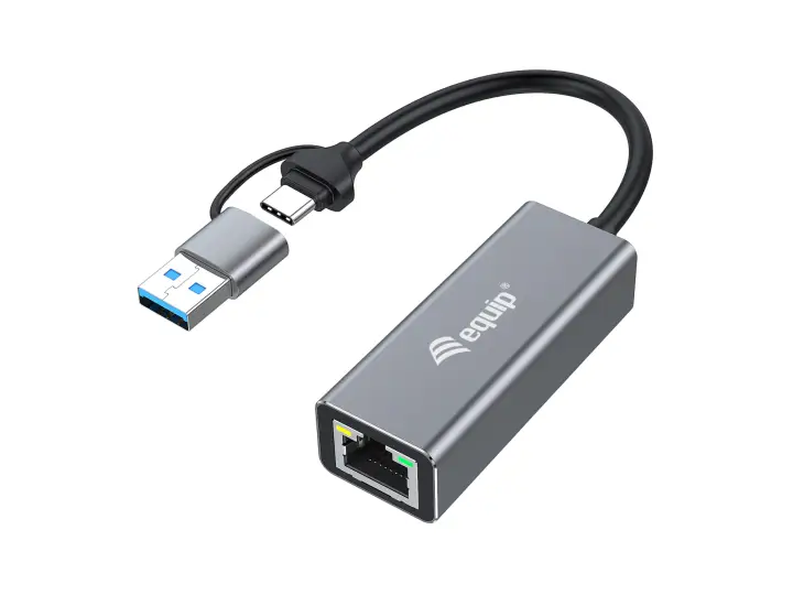 Adaptador de USB-C a 2,5 Gigabit Ethernet de red (USB-C+A)