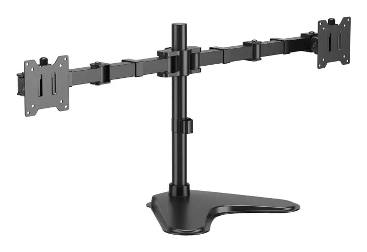 Soporte de Mesa Con Peana Eco Giratorio e Inclinable para Monitor/TV 20kg (3 Pivotes, 2 Brazos) de 17"-35", Negro