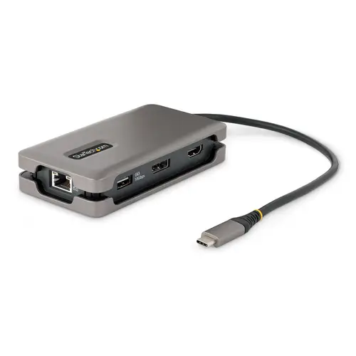Adaptador Multipuertos USB-C - HDMI/DP 4K a 60Hz - Hub Ladrón USB de 3 Puertos - Power Delivery de Paso de 100W - GbE - Docking Station USB Tipo C de Viajes - Cable de 30cm - Imagen 1
