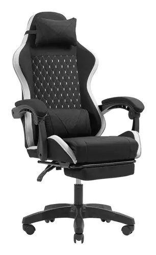 MGC-X Fabric Silla para videojuegos de PC Asiento acolchado Negro, Blanco - Imagen 3