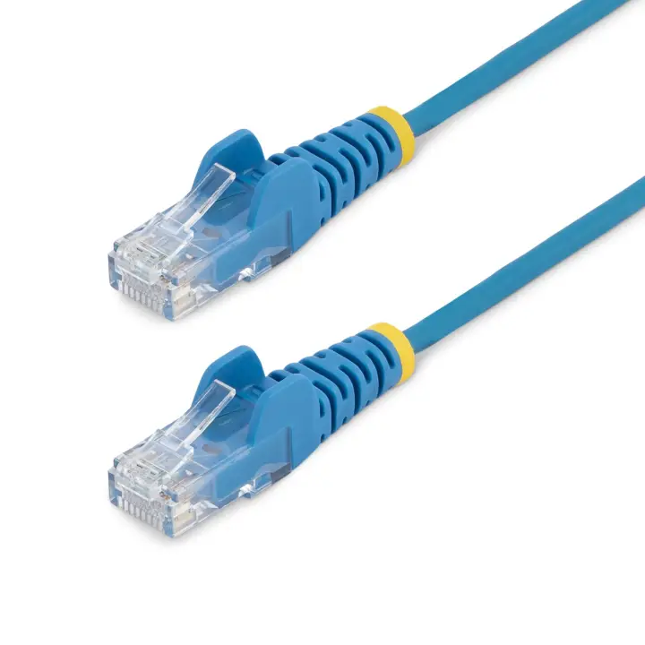 Cable Cat6 de 2m - Delgado - con Conectores RJ45 sin Enganches - Azul
