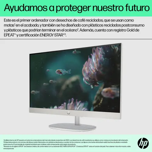 24-cr0138ns PC AMD Ryzen 3 7320U 60,5 cm (23.8") 1920 x 1080 Pixeles PC todo en uno 8 GB LPDDR5-SDRAM 512 GB SSD FreeDOS Wi-Fi 6 (802.11ax) Blanco - Imagen 10