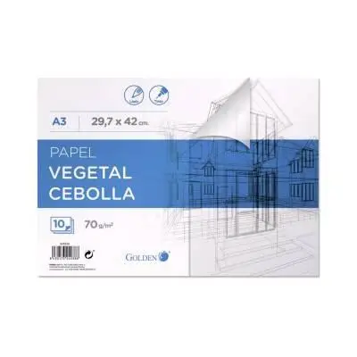 GOLDEN BLOC PAPEL VEGETAL ENCOLADO 10 HOJAS 70 GR. 29,7X42 CM