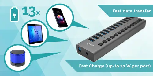 USB 3.0 Charging HUB 13port + Power Adapter 60 W - Imagen 6