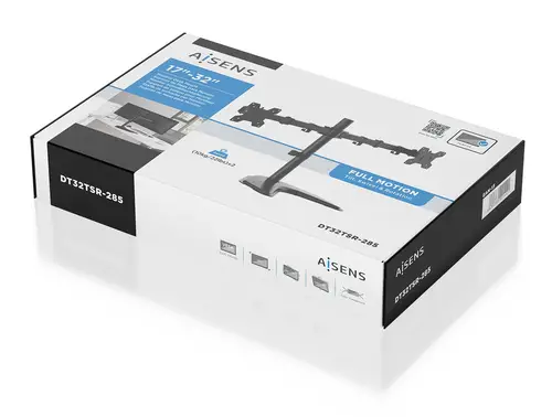 Soporte de mesa con peana eco giratorio e inclinable para monitor/TV 10kg (3 Pivotes, 2 Brazos) de 17-32, Negro - Imagen 6