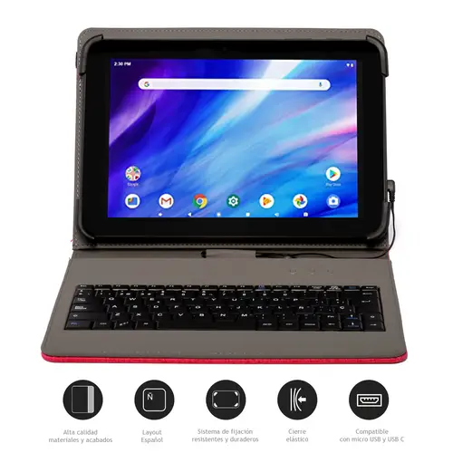 FUNDA TECLADO USB DE 9,7" A 10.5" ROJA - Imagen 3