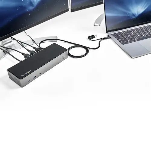Docking Station USB-C y USB-A 10Gb - Replicador de Puertos Híbrido Universal para 3 Monitores DisplayPort y HDMI 4K de 60Hz - PD 85W - Hub Ladrón USB de 6 Puertos - Audio - Red Gigabit - Imagen 11