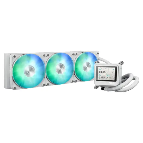 MAX Gaming LC 360 ARGB LCD White Edition Procesador Sistema de refrigeración líquida todo en uno 12 cm Blanco - Imagen 1