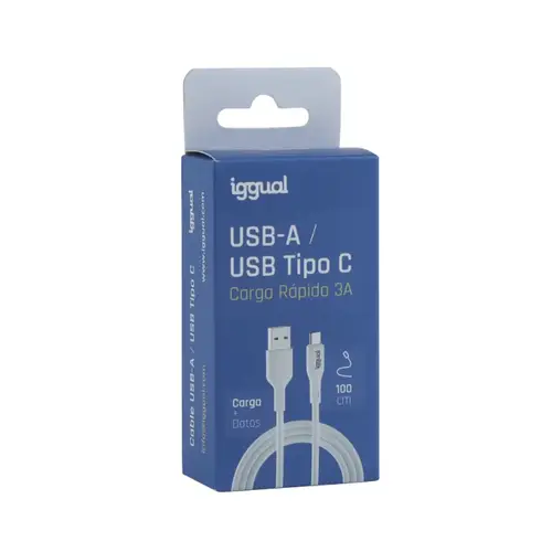 Cable USB-A/USB-C 100 cm blanco Q3.0 3A - Imagen 3