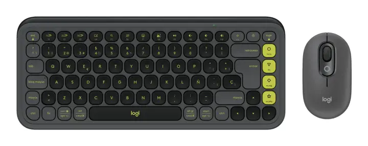 920-013118 teclado Ratón incluido Universal Bluetooth QWERTY Español Grafito, Verde