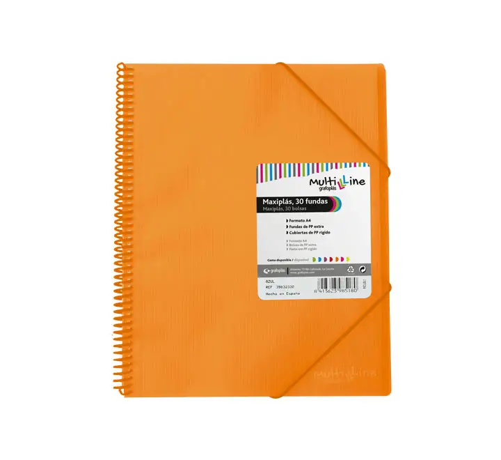 CARP. GRAFOPLAS 30 FUNDAS MAXIPLAS C/ESPIRAL NARAN