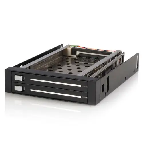 Rack Móvil Backplane de 2 Discos Duros HDD SATA 2,5" Pulgadas sin Bandeja Bahía 3,5" - Imagen 1