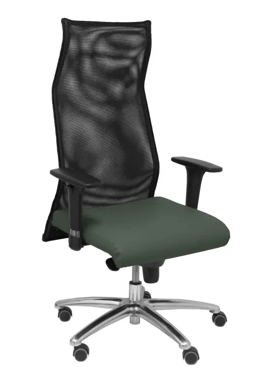 Sillon Sahuco similpiel gris oscuro