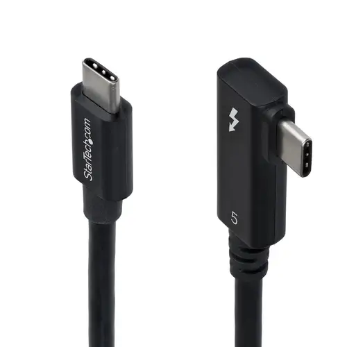 Cable Thunderbolt 5 Acodado a la Derecha 80cm - 80Gbps/120Gbps - 8K60 - PD240W - Cable Thunderbolt Certificado en Ángulo a la Derecha - Compatible con Thunderbolt 4/USB4/USB-C/USB Tipo C - Imagen 1