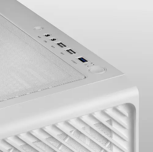 MC-F, Semitorre Gaming ATX, Ventana Completa Cristal Templado, Frontal Metal-Mesh, 4X Ventiladores ARGB 120mm, Blanco - Imagen 4