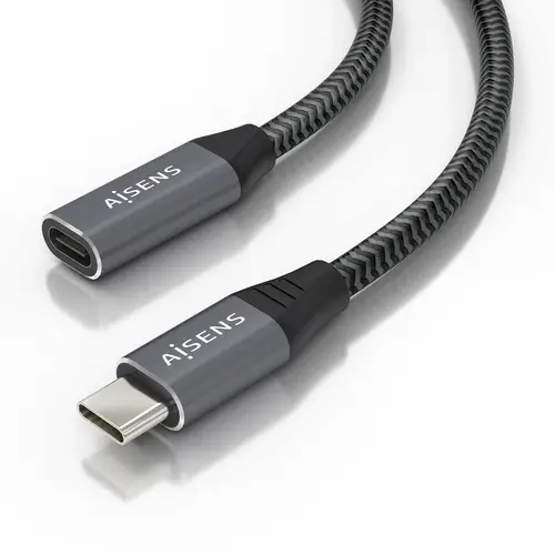 Cable USB 3.2 Gen2x2 Aluminio 20Gbps 8K@30Hz 5A 100W, Tipo USB-C/M-USB-C/H, Gris, 2.0 m - Imagen 1