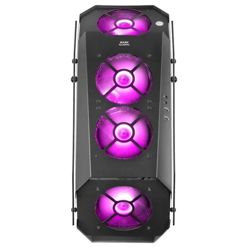 MC51, Caja PC Gaming ATX, Doble Cristal Templado, 5x Ventilador RGB 12cm, Negro - Imagen 7