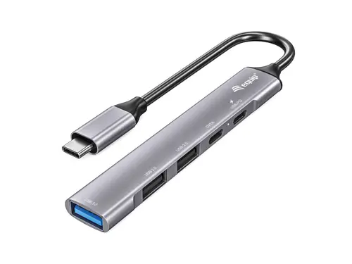 128962 hub de interfaz USB 3.2 Gen 1 (3.1 Gen 1) Type-C 5000 Mbit/s Plata - Imagen 1
