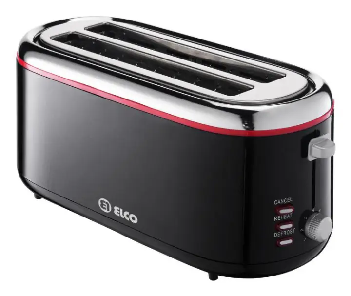 PT-1080-2 tostadora 2 rebanada(s) 1300 W Negro, Rojo, Acero inoxidable