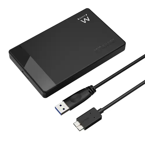 EW7049 caja para disco duro externo Carcasa de disco duro/SSD Negro 2.5" - Imagen 1