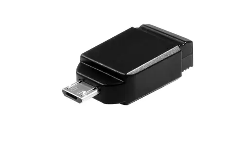 Nano - Unidad USB de 16 GB con adaptador Micro USB - Negro - Imagen 2