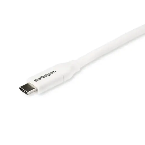 Cable de 2m USB-C a USB-C con capacidad para Entrega de Alimentación de 5A - USB TipoC - Cable de Carga USBC - Blanco - Imagen 3