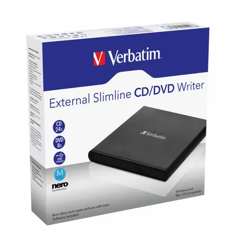 External Slimline CD/DVD Writer unidad de disco óptico DVD±RW Negro - Imagen 3
