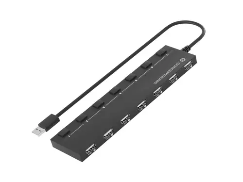HUBBIES08B hub de interfaz USB 2.0 480 Mbit/s Negro - Imagen 3