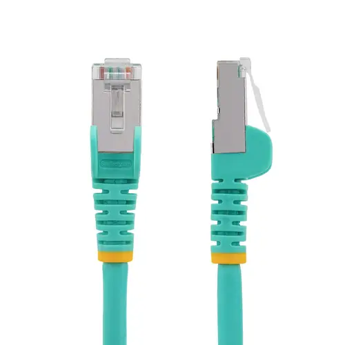 Cable de 7,5m de Red Ethernet CAT6a - Aguamarina - Low Smoke Zero Halogen (LSZH) - 10GbE - 500MHz - PoE++ de 100W - Snagless sin Pestillo - RJ-45 Cable de Red S/FTP - Imagen 2