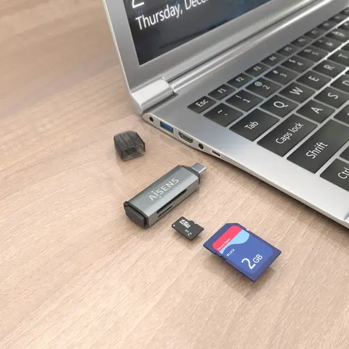 Lector De Tarjetas SD, Micro SD, MMC, Rs-MMC, MMC Micro, USB-C, Gris - Imagen 6